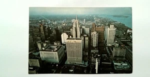 Vintage 1965 Detroit Downtown Luftbild Fotochrom Postkarte - Bild 1 von 2