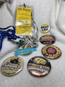 1980s Iowa Hawkeye Bowl Football Ticket Stub Button Lot Tate To Holloway Vintage - Picture 1 of 14