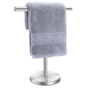 T-Shape Bath Hand Towel Holder Stand Stainless Steel Free Standing Hand Towel R - Picture 1 of 4