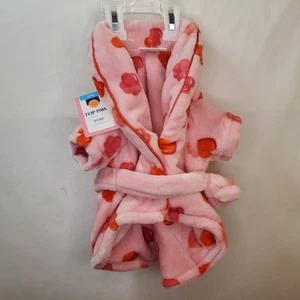 Top Paw Bath Robe Small Pet Puppy Dog Cat Girl Clothes Pink Heart Adjustable NWT - Picture 1 of 8