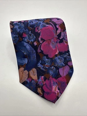 Corbata Floral Vintage Bugle Boy EE. UU. Vintage Abstracto Poliéster Foto 1 de 4