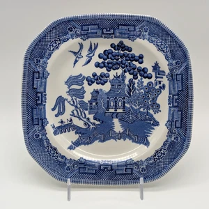Johnson Brothers Willow Blue 7.75" Square Salad Plate Earthenware England - Picture 1 of 4