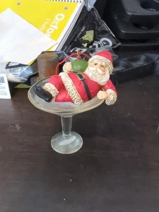 Vintage Retro Weihnachtsmann im Martini Glas Weihnachtsdeko  - Bild 1 von 10