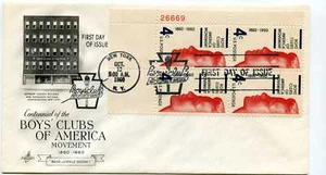 1163 4c Boys Clubs  Artcraft, Plate Block (H) FDC - Picture 1 of 1