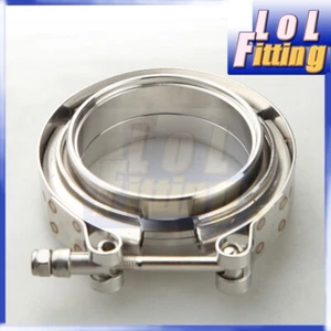 2.75'' inch Stainless Steel V-Band Clamp Kit Male/Female Flange for Turbo V-band - Imagen 1 de 11