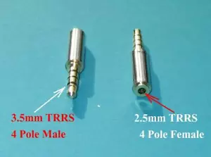 2.5mm TRRS Balanced Female 4-pole / 3.5mm male for HIFI Audiophile Earphone AMP - Picture 1 of 1