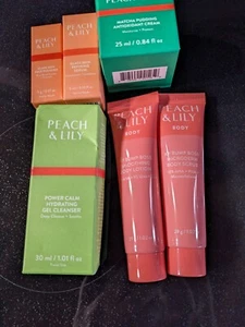Peach & Lily 6pc Body Scrub / Lotion, Glass Skin Serum, Cleanser, Matcha Cream - Picture 1 of 7