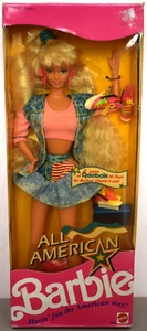 1990 ALL AMERICAN REEBOK Edition Vintage Blonde Barbie - Imagen 1 de 4