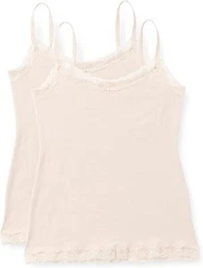 Iris & Lilly Women's Cotton Camisole, Pack of 2, Light Beige, Size 18 - Picture 1 of 1