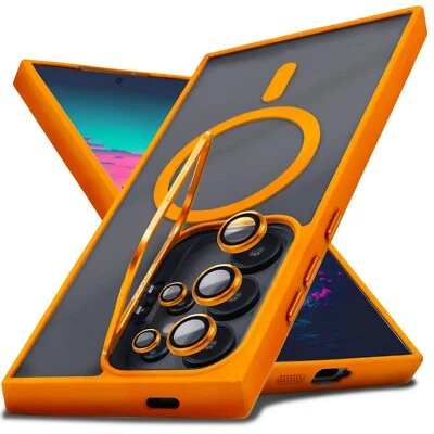 Funda segura Mag con soporte para Samsung Galaxy S25 Ultra S24 S23 S22 + Protector de lente Foto 1 de 4