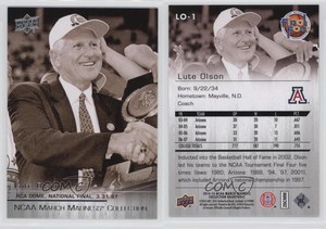 2014-15 Upper Deck NCAA March Madness Collection Sepia Lute Olson #LO-1