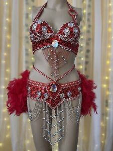 Red Showgirl Burlesque Costume