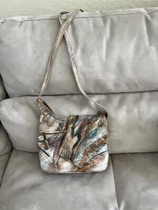 Bolso de mano vintage Jane Yoo bandolera con solapa de cuero pintado a mano - Imagen 1 de 13