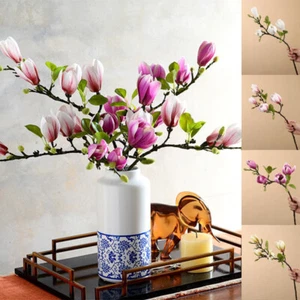 Simulation Artificial Magnolia Fake Flowers Branch Bouquet Home Decoration 68cm - Picture 1 of 19