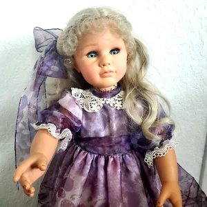ZANINI ZAMBELLI signierte Annabel 28" Puppe Made in Italy #1029 Zertifikat & Ständer - Bild 1 von 16