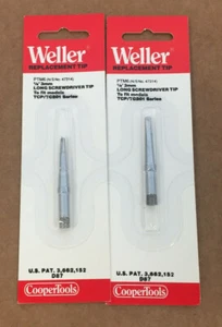 LOTTO 2 PUNTE CACCIAVITE LUNGHE DI RICAMBIO WELLER PTM6 PER MODELLI TCP TC201 1/8" - Foto 1 di 4