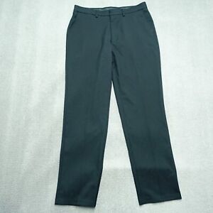  Haggar Golf Pants Men's Size 36 By 34 Black Straight Fit Elastic Waistband Poly