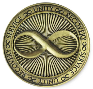 Infinity Coin/Token/Chip/Medallón Premium Bronce Programa de Recuperación de 12 Pasos - Imagen 1 de 3