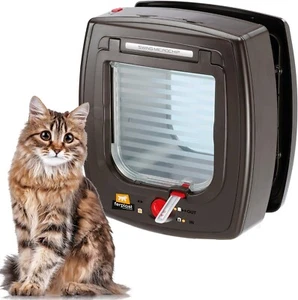 Ferplast Swing Microchip Universal Cat Flap Dogs and Cats - Brown - New Open Box - Picture 1 of 10