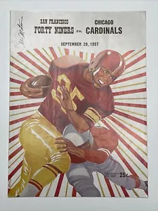 1957 San Francisco 49ers v Chicago Cardinals Program 9/29 Kezar Stadium W AUTOS - Picture 1 of 12