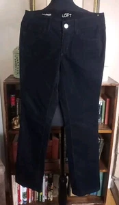 Ann Taylor Loft Women's 26/2P Modern Straight Black Corduroy Pants - Picture 1 of 8