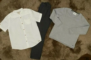 ZARA BOYS & PLACE 3PC SWEATER \ SHIRT DRESS HERRINGBONE PANTS OUTFIT SIZE 11-12Y - Picture 1 of 5