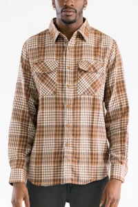 Long Sleeve Checkered Plaid Brushed Flannel - Picture 1 of 66