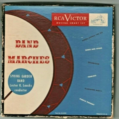 RCA Victor Musical Smart Set of 3 Band Marches Spring Garden Band Lester Loucks Foto 1 de 3