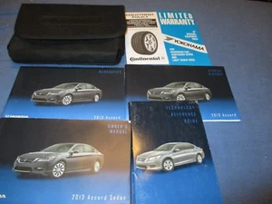 2013 HONDA ACCORD SEDAN OWNERS MANUAL SET W/ CASE - Imagen 1 de 1