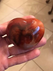 Carnelian Crystal Mineral Gemstone Medium Artisan Hand Carved Heart 006 - Bild 1 von 8