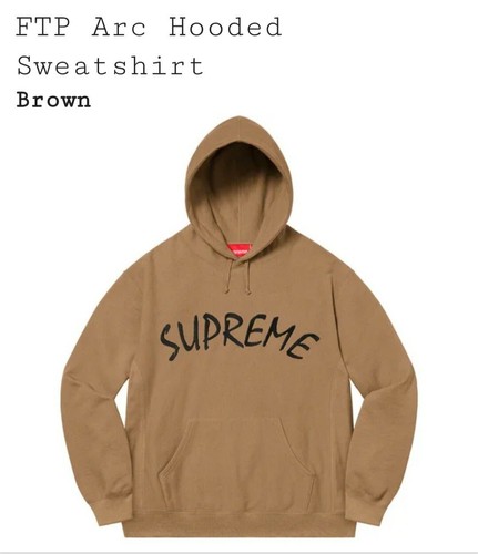 Felpa Supreme FTP Arc Marrone con Cappuccio Taglia M Nuova Esaurita