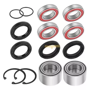 Front Rear Wheel Bearing Seals Kit for Yamaha Grizzly 350 400 450 Kodiak 400 450 - Picture 1 of 11