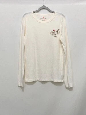 Crewcuts Girls T Shirt XL 12-14 Cotton Ivory Embroidered Bird Long Sleeve NWOT - Image 1 of 4