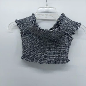 ecote crop top women's size M summer classic shirt crinkle super stretch - Picture 1 of 8