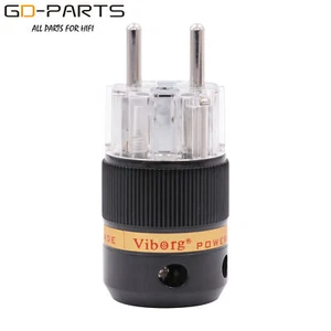 Viborg Pure Copper EU Mains AC Power Plug Schuko Connector Rhodium Plated 16A - Picture 1 of 5