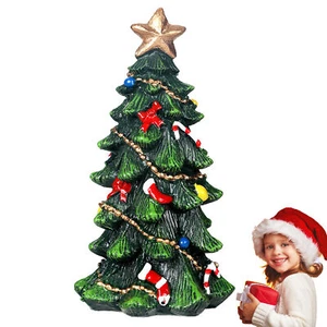 Resin Christmas Tree Ornament Tabletop Decor Festival Xmas Tree Figurine - Picture 1 of 8