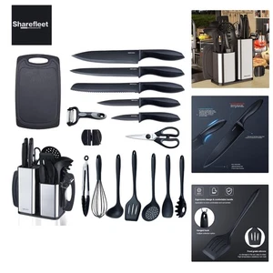 Set di Coltelli Da Cucina Con Blocco,18 Pezzi Utensili Da Cucina Con 5 Pezzi Coltello... - Foto 1 di 11