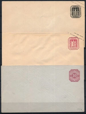 GERMANY, German States Postal Stationery envelopes, 3 diff. unused. #M3 - Image 1 of 2