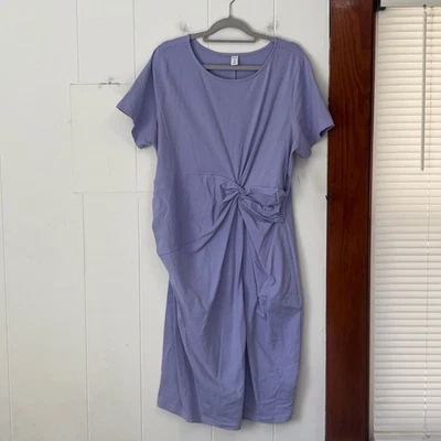 Vestido midi informal Old Navy para mujer 2X Plus lavanda púrpura tejido frente torcido Foto 1 de 4