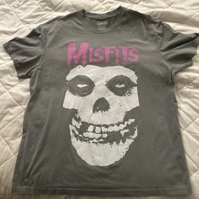 Camiseta Hombre Misfits Gris Talla 2XL Mangas Cortas Punk Foto 1 de 3