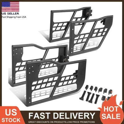 4x Off-Road Safari Tubular Doors For Jeep Wrangler JK 2007-2018 4-Door Half Tube - Imagem 1 de 4