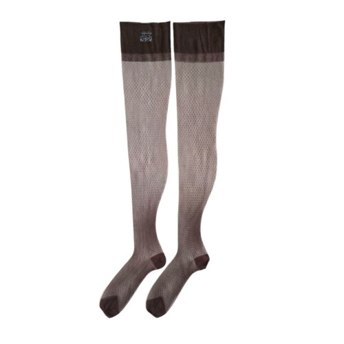 Vtg LACE Diamond Textured All Nylon Seamless Dark Brown Stockings ...