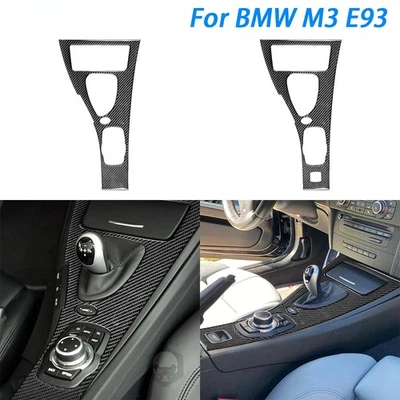 Cubierta de moldura del panel de cambio de marchas de consola central de fibra de carbono para BMW M3 E93 2007-2015 Foto 1 de 4