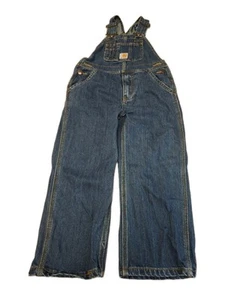 Carhartt Bib Overalls Youth Size 5 Master Cloth Sanforized Blue Denim kids Pants - Picture 1 of 7