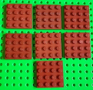 LEGO Brown 4x4 Plates 3031 Flat Base x7 Pieces Parts Building Floor Bundle Lot - Picture 1 of 4