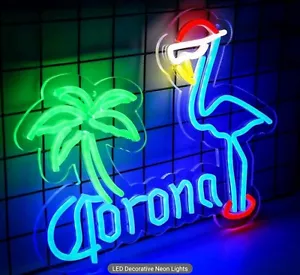 Corona Beer LED Neon Sign / Light - Man Cave, Bar, Office And Kitchen - Picture 1 of 2