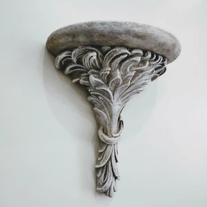 "Soporte de yeso antiguo de 12" vintage grande de yeso acabado de trigo - Imagen 1 de 6