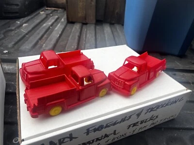 Vintage Marx Vinyl Plastic 1950 red Pick up Truck 7.5”L selling Individually - Image 1 of 4