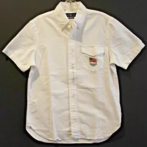 Polo Ralph Lauren Grande y Alto Para Hombres Blanco Bandera de EE. UU. S/S Camisa Botón-Frente Nueva con Etiquetas XLT - Imagen 1 de 4
