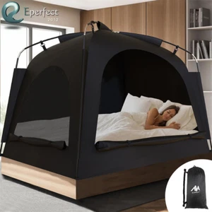 Portable Bed Tent Privacy Space Room Indoor Canopy Breathable Full Twin Size - Picture 1 of 10